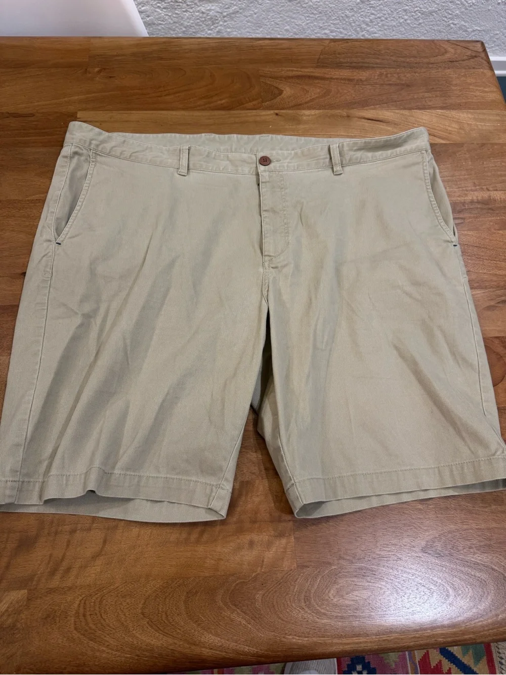 Tommy Bahama Beige Ribbed Flat Front Cotton Shorts